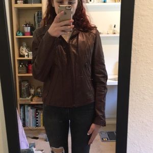 Red vintage leather jacket